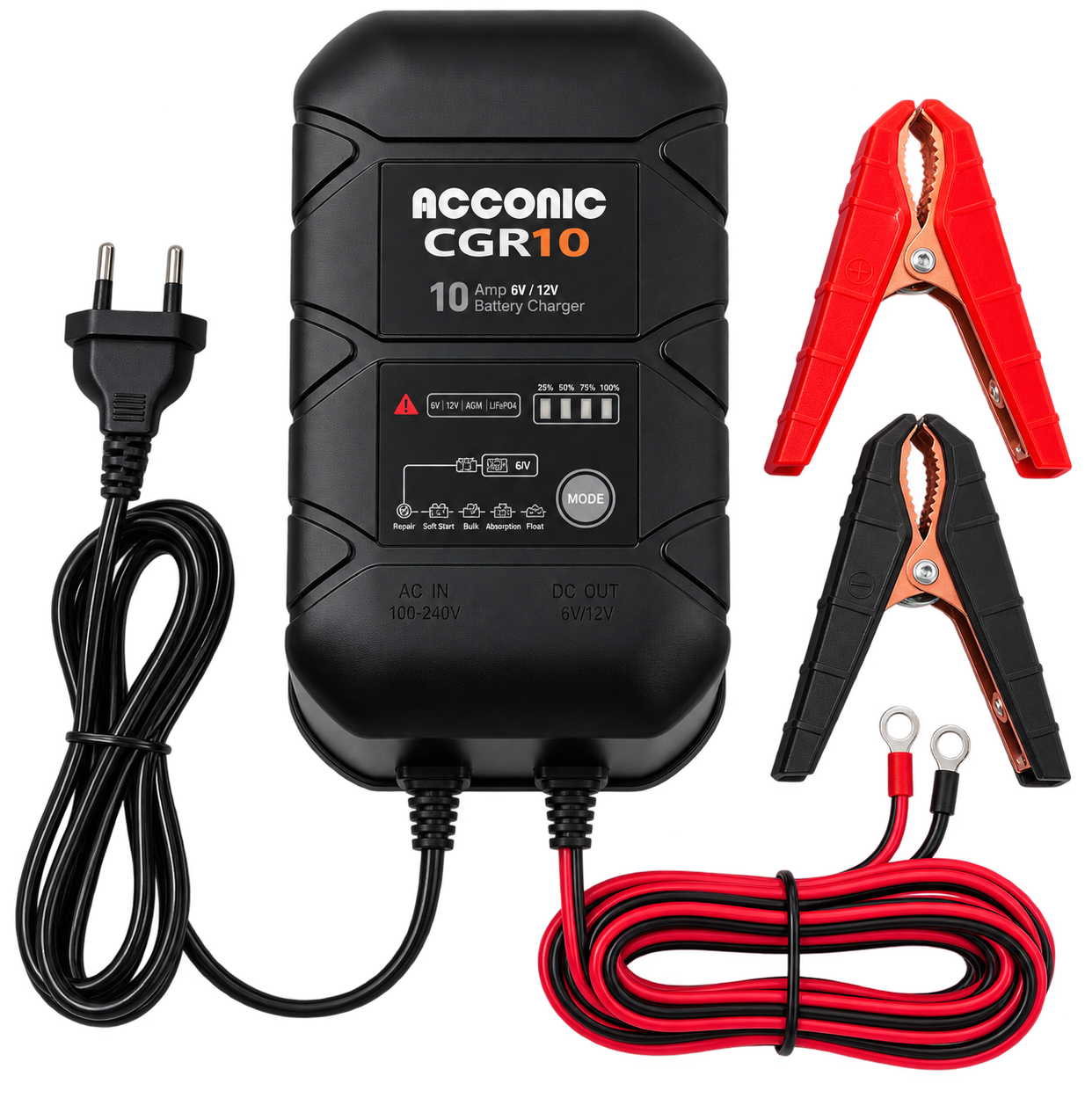 Acconic CGR10 Batterieladegerät 10A 6V/12V