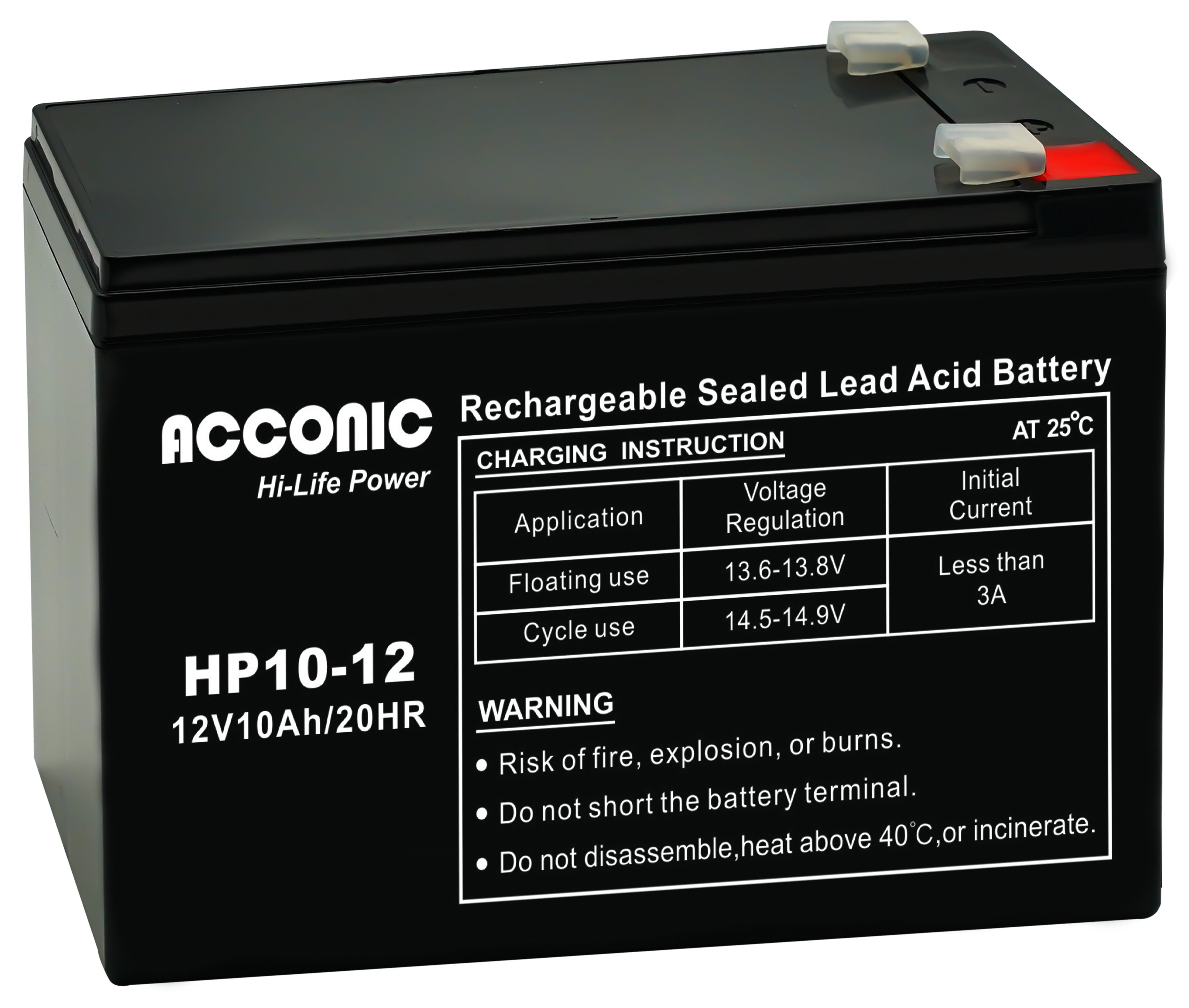Acconic HP10-12 Hi-Life Power AGM 12V 10Ah Bleiakku
