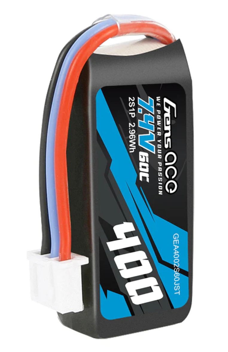 Gens ace 400 mAh 7,4 V 60C 2S1P Lipo-Akkupack mit JST-Stecker – Bild 2