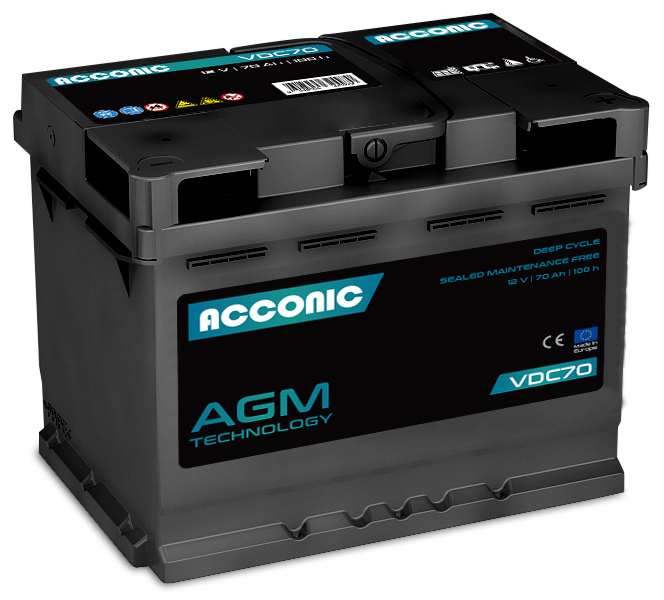ACCONIC VDC70 Deep Cycle AGM 70Ah Batterie
