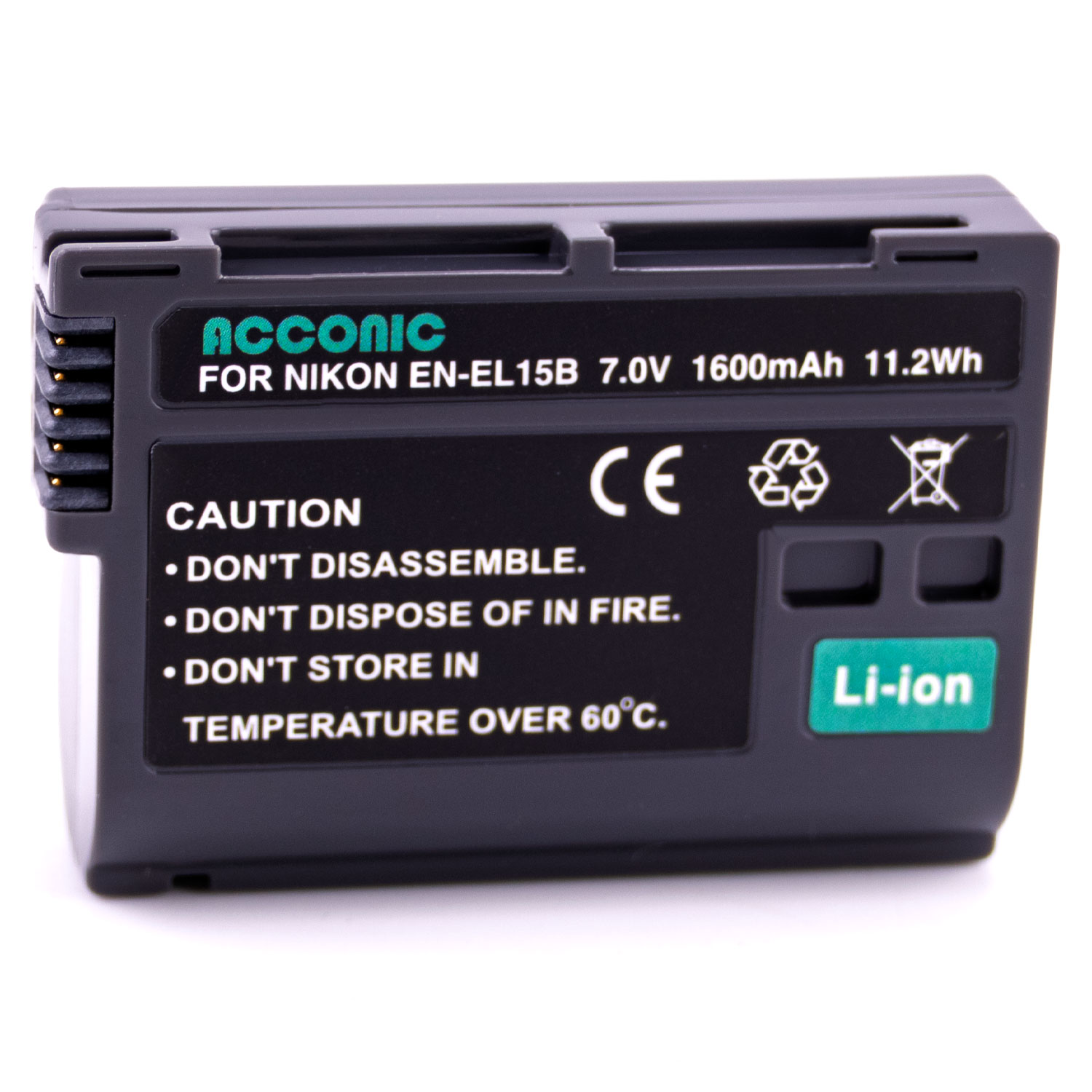 Acconic Photon Series EN-EL15b Ersatz Akku für Nikon EN-EL15b D7000 D7100 D600 – Bild 3
