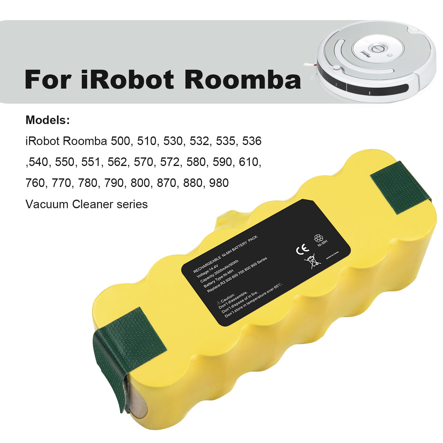 Acconic Akku 3300mAh f. iRobot Roomba 80501 500 510 530 532 535 540 550 780 800 Serie – Bild 5
