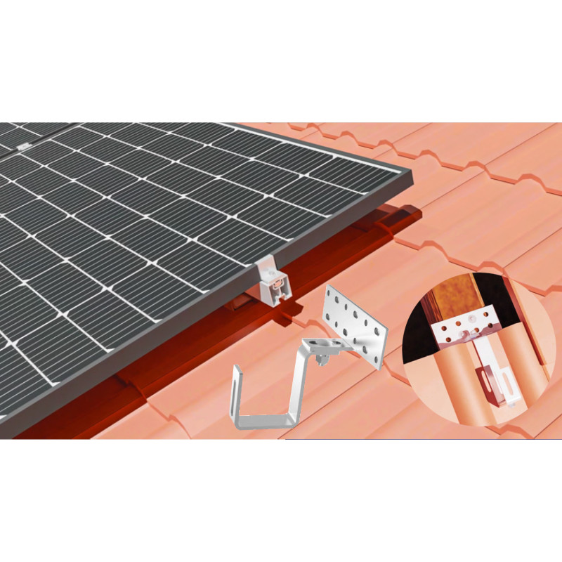 Solar Hook Montagepaket Ziegeldach mit Dachhaken - für 2 Module B WARE