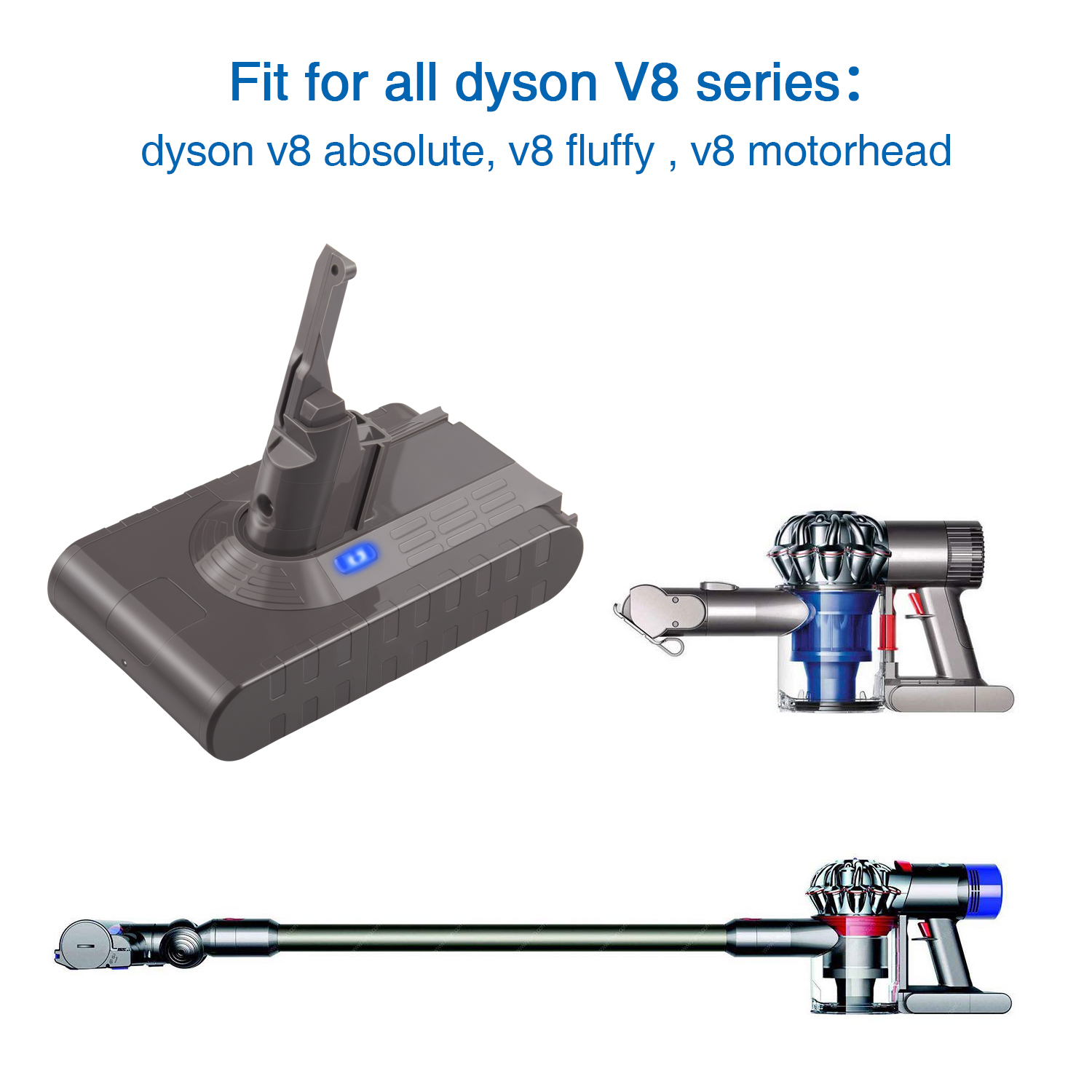 Acconic Akku 3000mAh für Dyson V8 V8 Absolute Animal Fluffy Range SV10 – Bild 5
