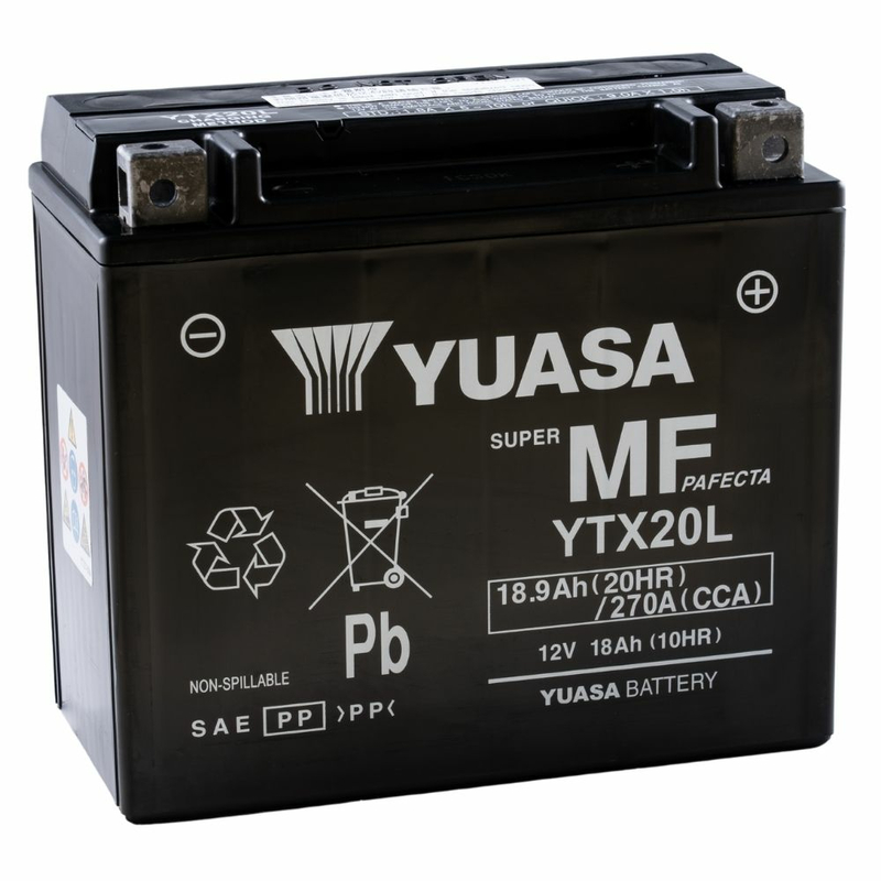 Yuasa YTX20L AGM 18Ah Motorradbatterie (DIN 82000)