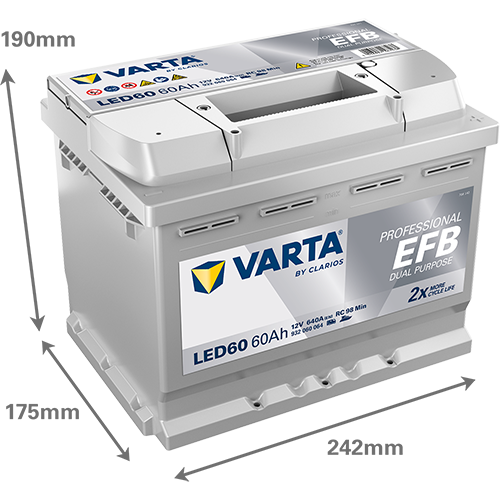 Varta LED60 Professional EFB 60AH Batterie – Bild 3